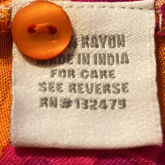 Larsen Gray BOHO MEDALLION PRINT TUNIC TOP Mandala ORANGE PINK YELLOW Medium EUC - Picture 8 of 9